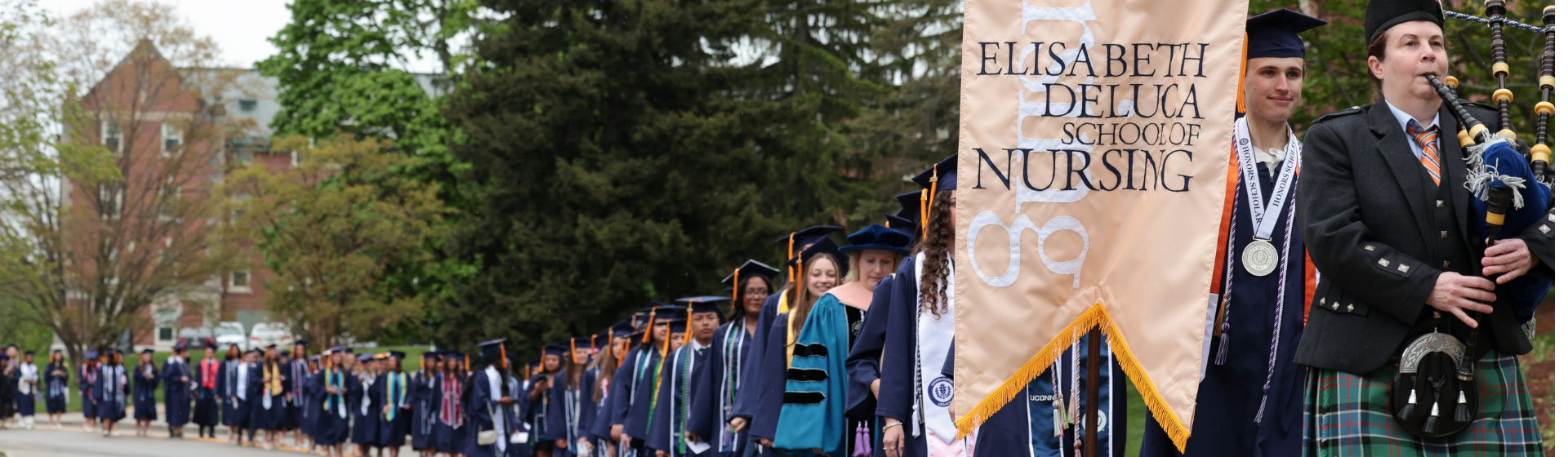 UConn nursing processing on commencement day