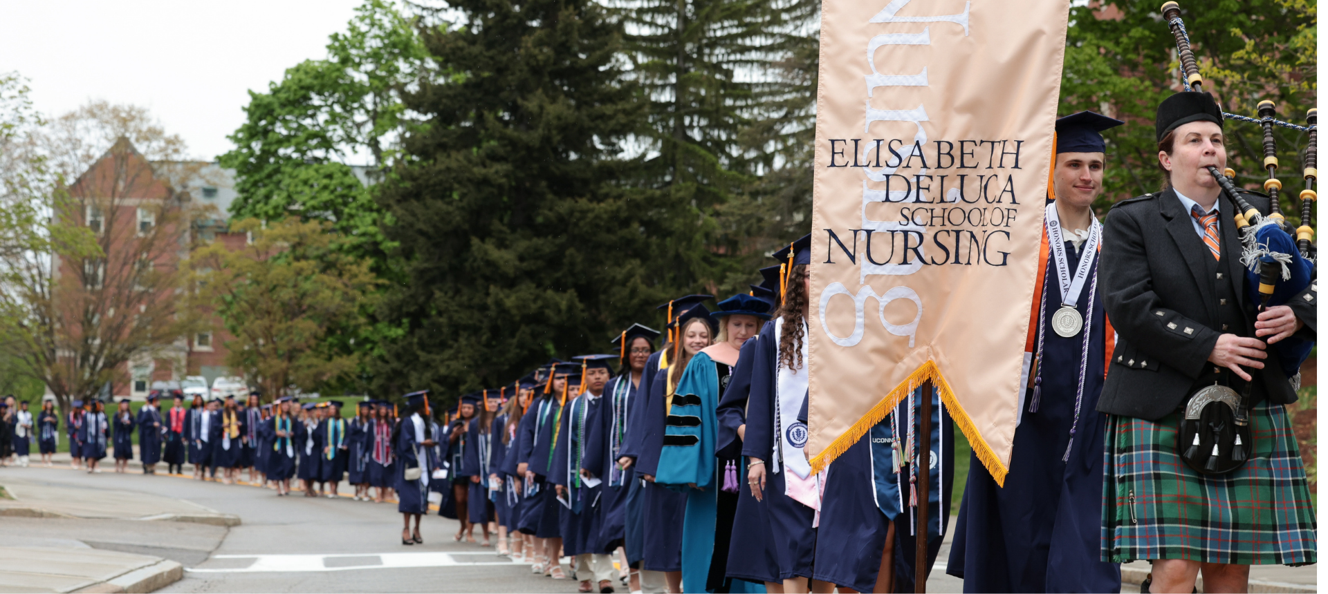 UConn nursing processing on commencement day